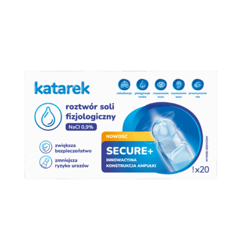 Katarek sól fizjologiczna Secure+ w ampułkach o bezpieczniejszym kształcie