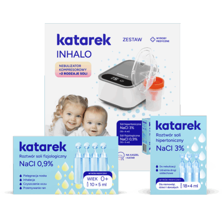 Katarek Inhalo - zestaw do nebulizacji z solą fizjologiczna i hipertoniczna dla całej rodziny