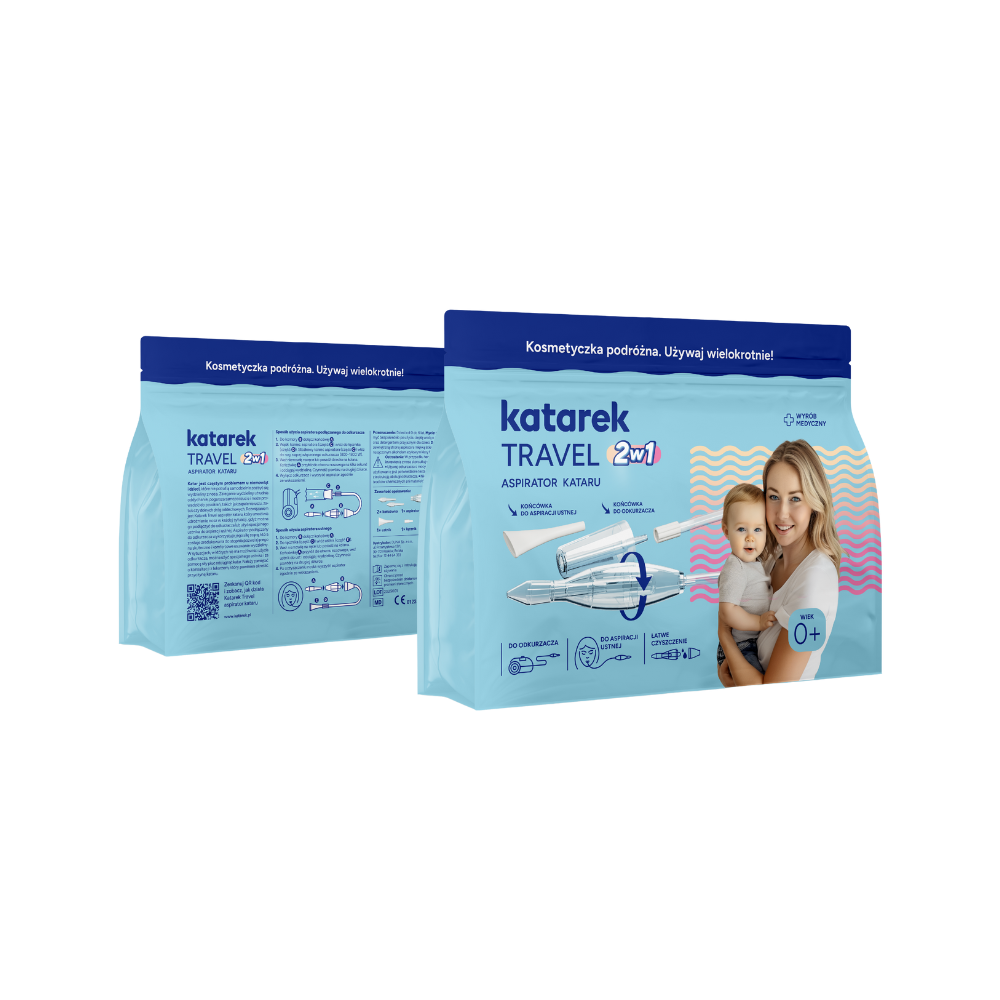 Katrek Travel 2w1 aspirator kataru dla dzieci do odkurzacza z opcja ustną na podróż i w nocy